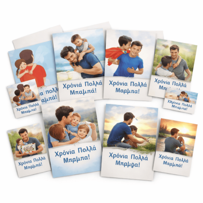 Ευχετήρια κάρτα ΧΡΟΝΙΑ ΠΟΛΛΑ ΜΠΑΜΠΑ