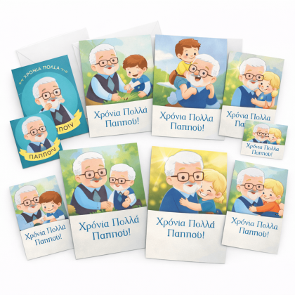 Ευχετήρια κάρτα ΧΡΟΝΙΑ ΠΟΛΛΑ ΠΑΠΠΟΥ