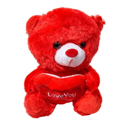 Λούτρινο κόκκινο αρκουδάκι κόκκινη καρδιά"Love You"