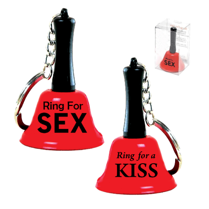 Μπρελόκ Μεταλλικό Καμπανάκι “Ring for a Kiss / Ring for Sex” – Με Κουτί