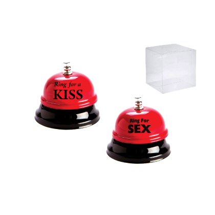 Μεταλλικό Καμπανάκι Δώρου “Ring for a Kiss / Ring for Sex” – Με Κουτί