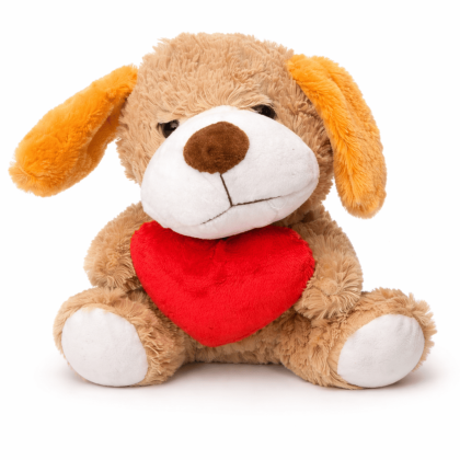Λούτρινο Σκυλάκι Καρδιά 22cm