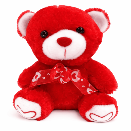 Λούτρινο αρκουδάκι κόκκινο 22cm