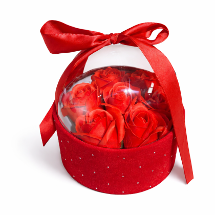 Κόκκινα Soap Roses σε Κόκκινο Κουτί