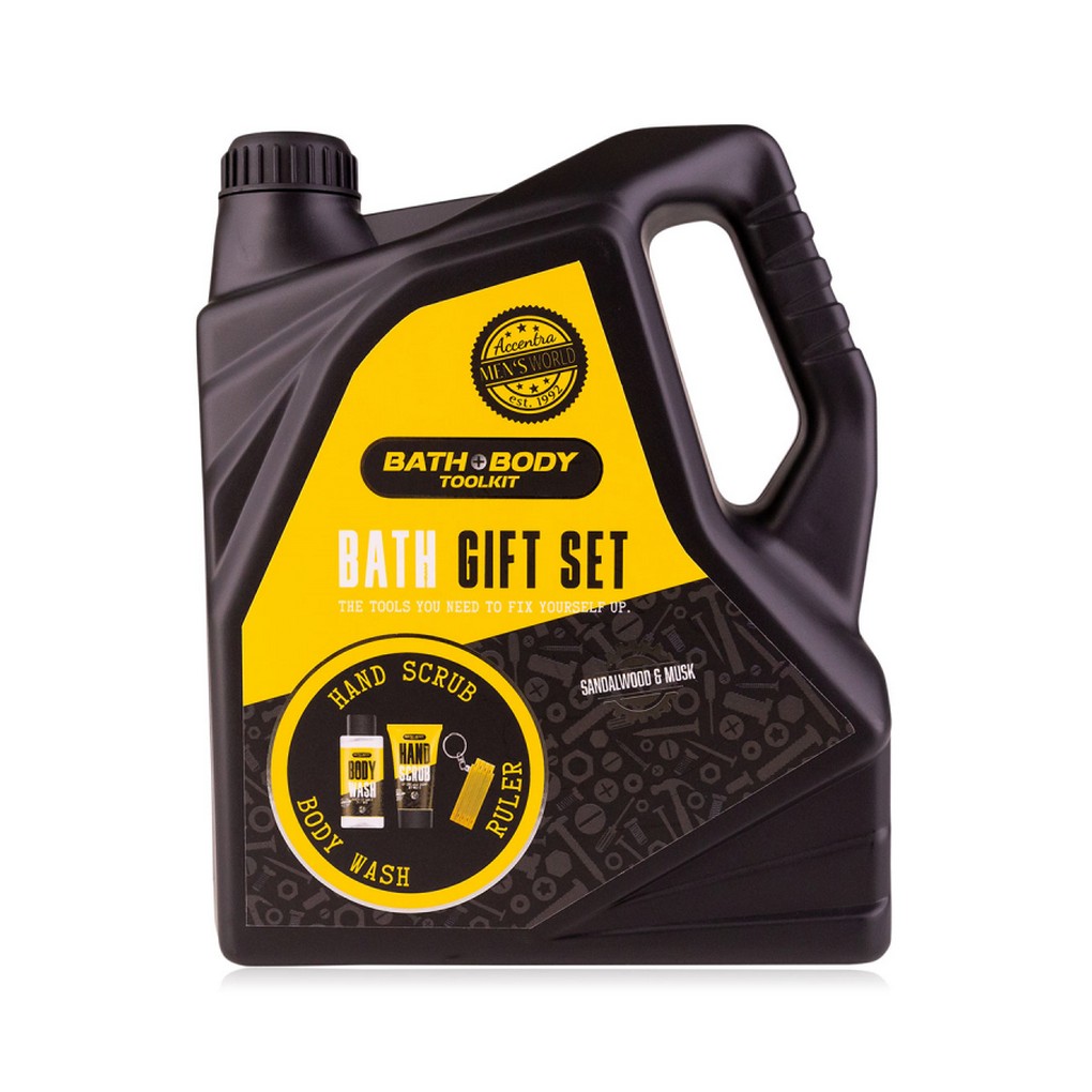 Ανδρικό σετ με scrub χεριών 30ml, αφρόλουτρο 100ml & μπρελόκ-μέτρο