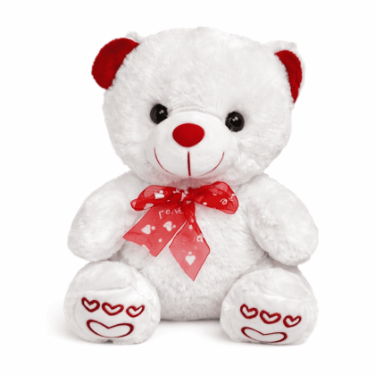 Λούτρινο αρκουδάκι λευκό 22cm