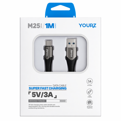 YOURZ Καλώδιο Φόρτισης & Δεδομένων Type-C Υφασμάτινο