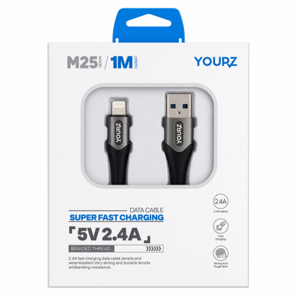 YOURZ Καλώδιο Φόρτισης Lightning 3A Υφασμάτινο