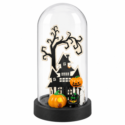 Halloween Διακοσμητική Γυάλινη Καμπάνα με Φωτισμό LED